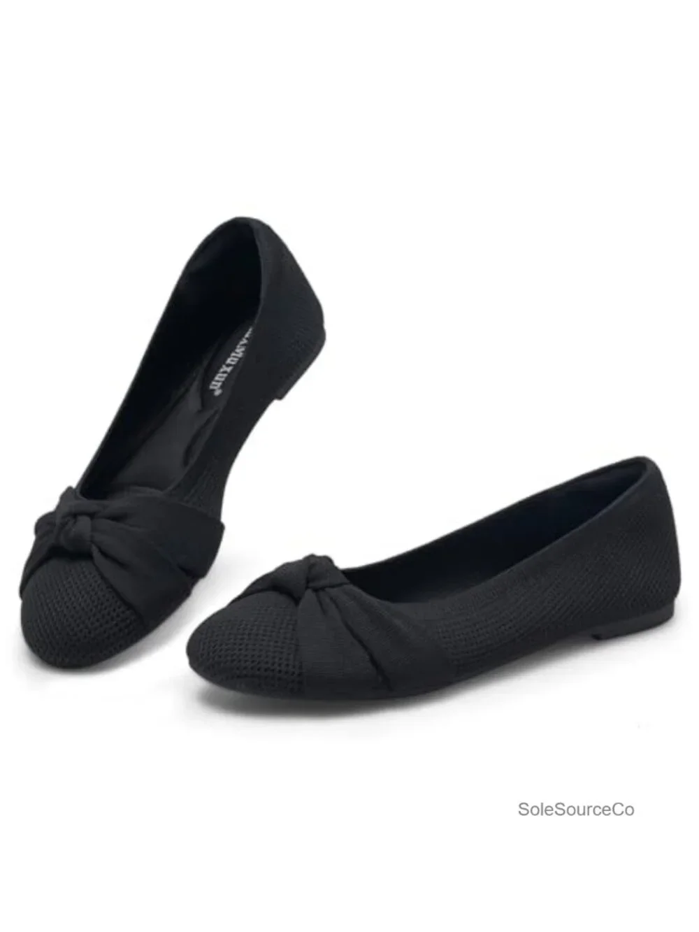 Breathable Knit Memory Foam Ballet Flats Slip On Work Shoes